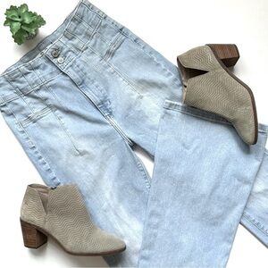 Free People We the Free Jayde Flare Jeans High Rise Wide Leg Light Wash Size 30